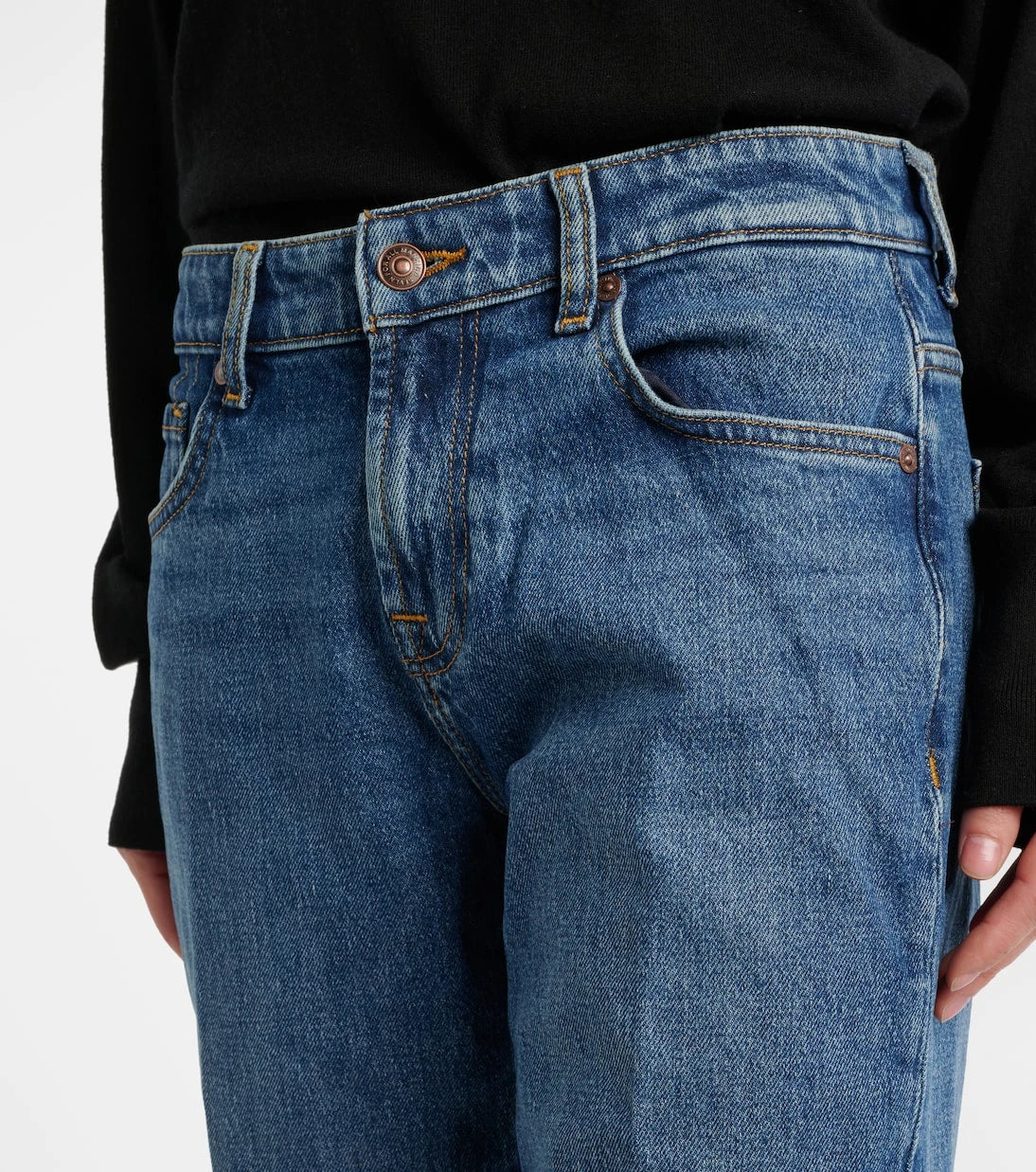 7 For All Mankind - Mankind mid-rise straight jeans