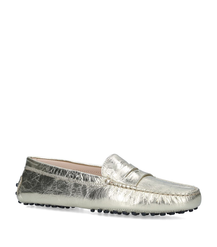 Tod's Gold Leather Gommino Driving Shoes