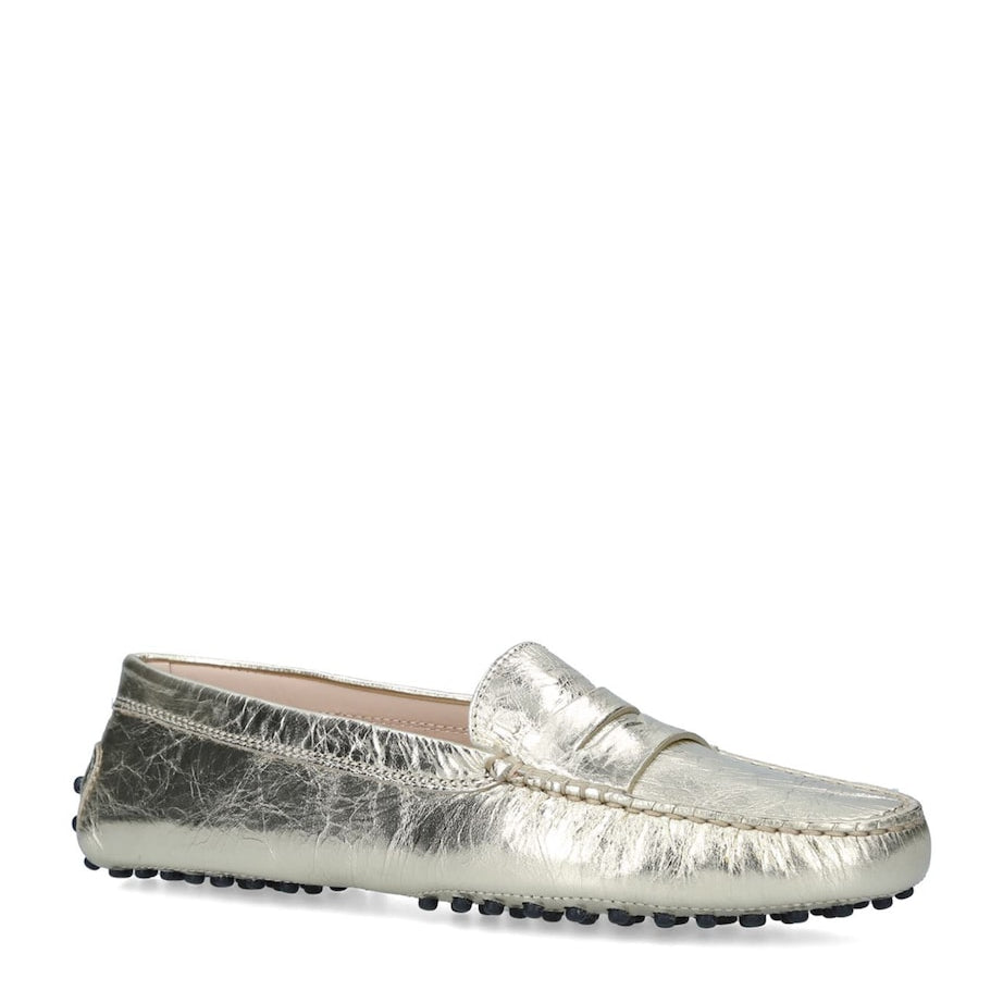 Tod's Gold Leather Gommino Driving Shoes