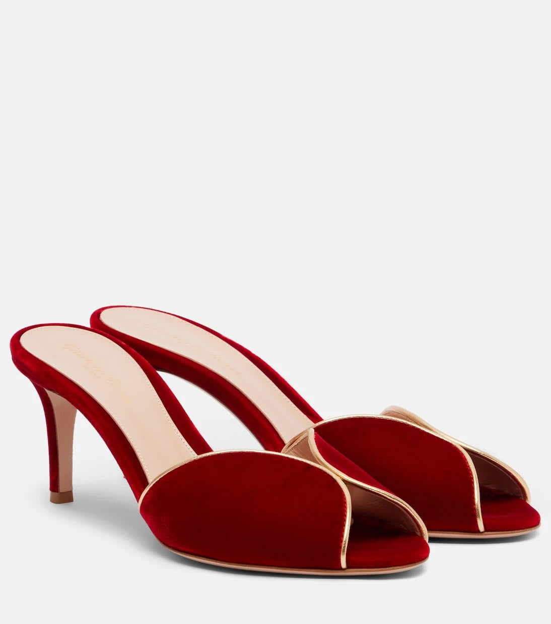 Gianvito Rossi - 70 leather-trimmed velvet mules