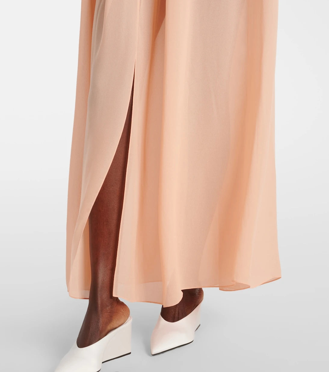 Alaïa - Peplum georgette maxi dress