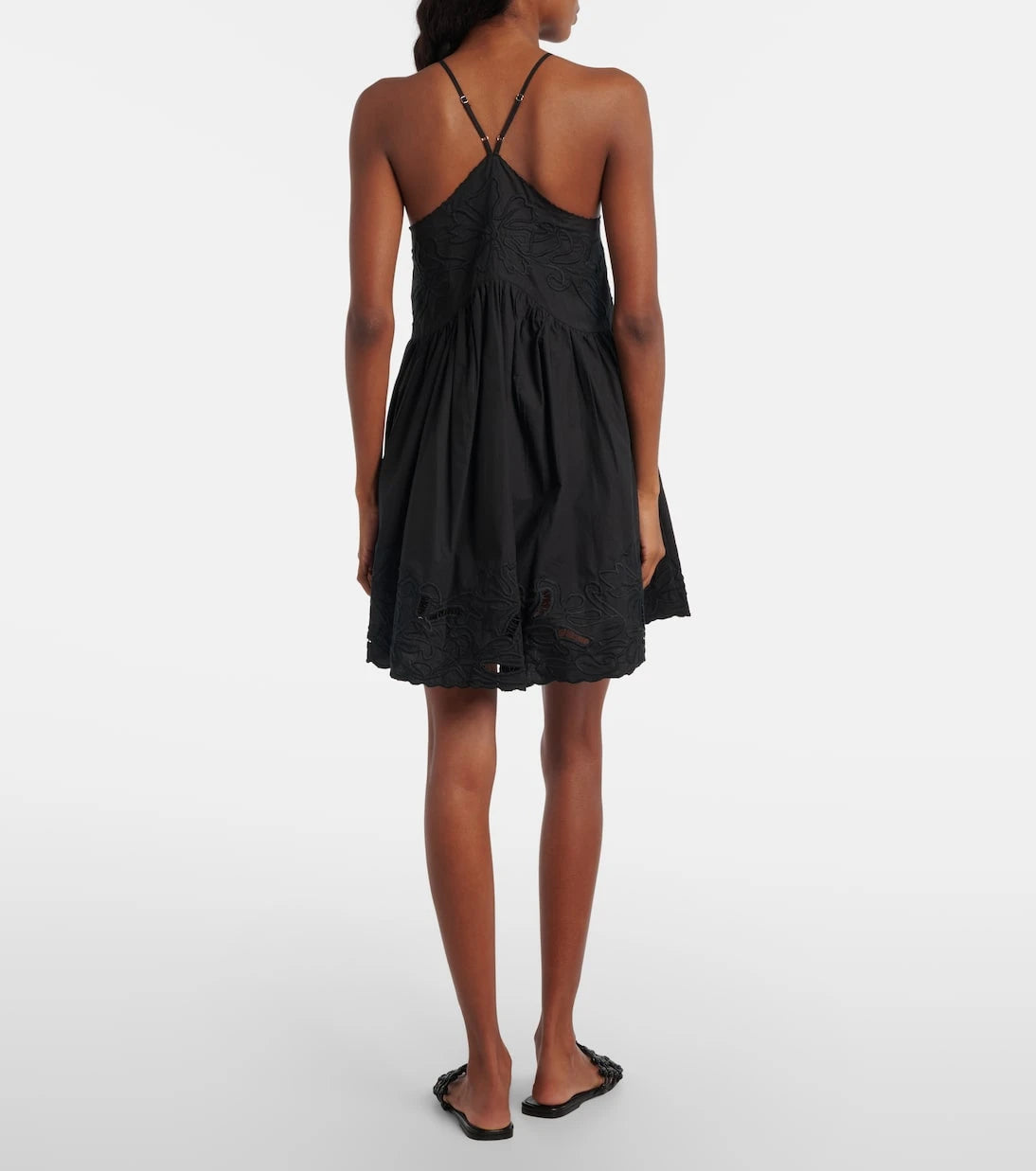 Juliet Dunn - Embroidered cotton poplin minidress