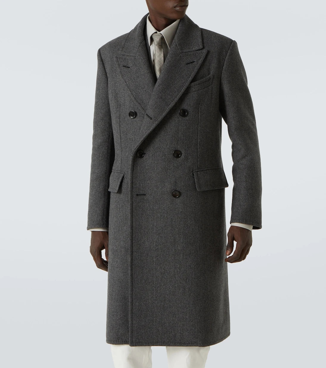 Tom Ford - Kruvaze saf yün gabardin palto