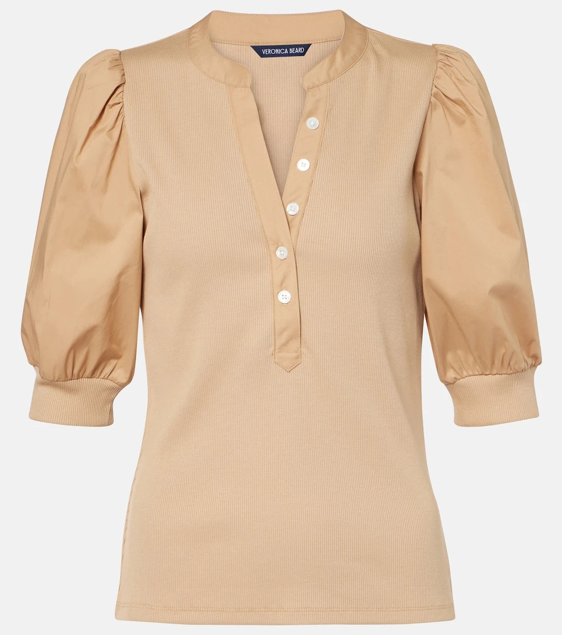 Veronica Beard - Puff-sleeve cotton-blend top
