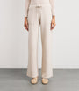 Eleventy Beige Cashmere Wide-Leg Trousers