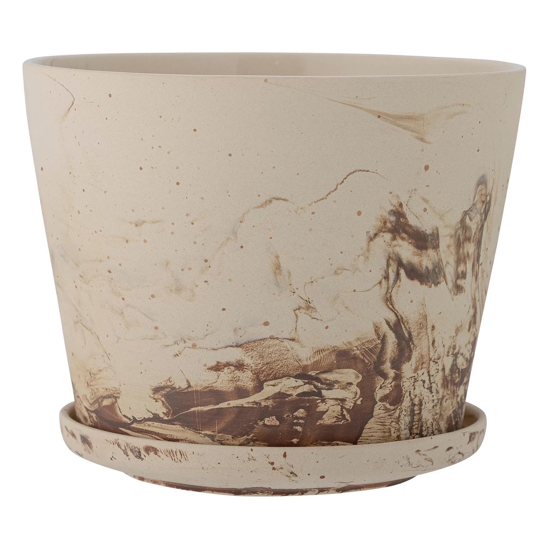 Bloomingville - Stacy marble-effect planter | Brown
