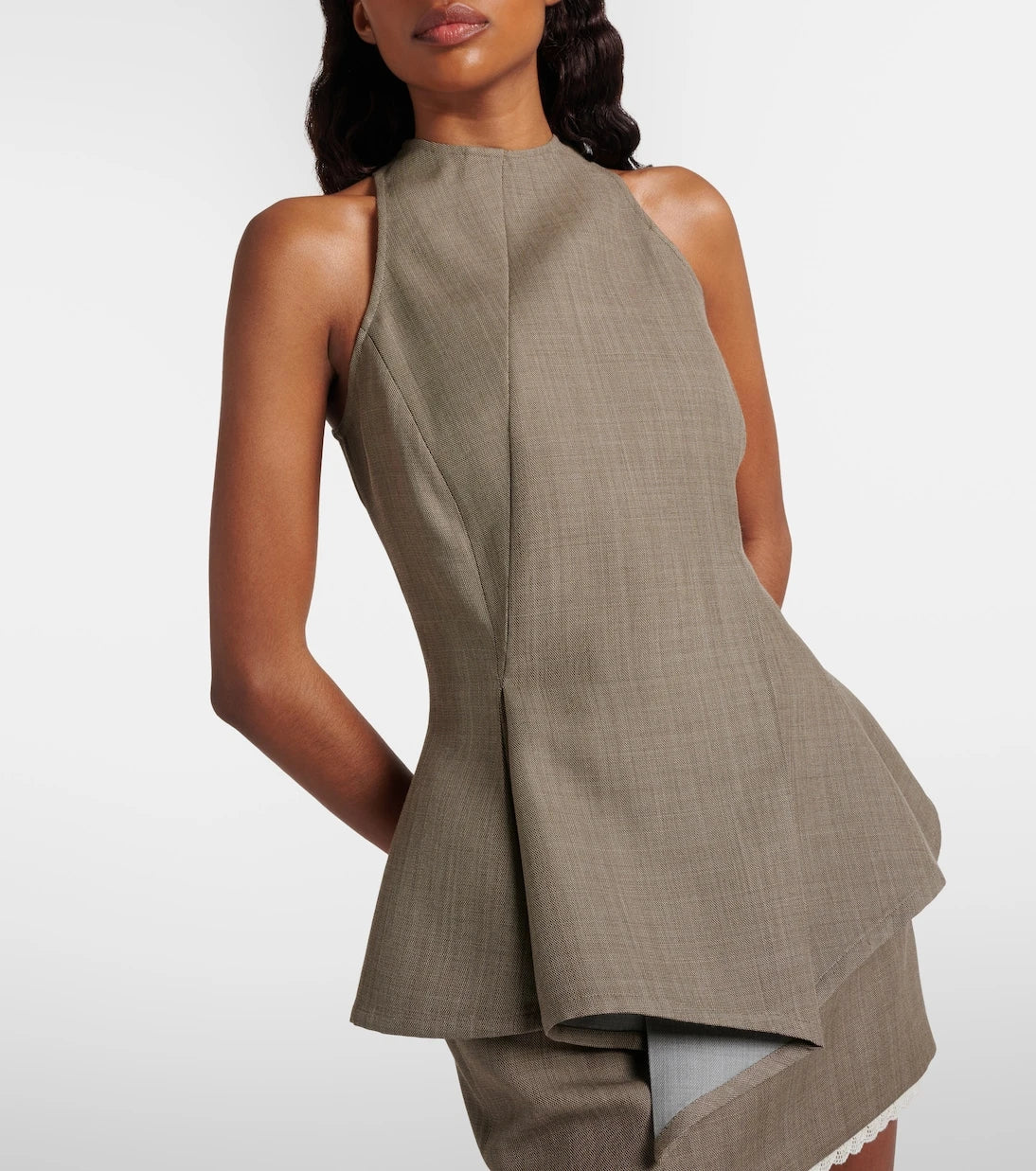 Magda Butrym - Asymmetric peplum wool top