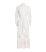 Eleventy White Stretch-Cotton Embroidered Maxi Dress