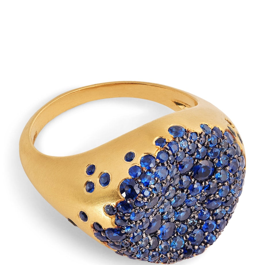 Nada Ghazal Yellow Gold and Sapphire Malak Bonbon Ring