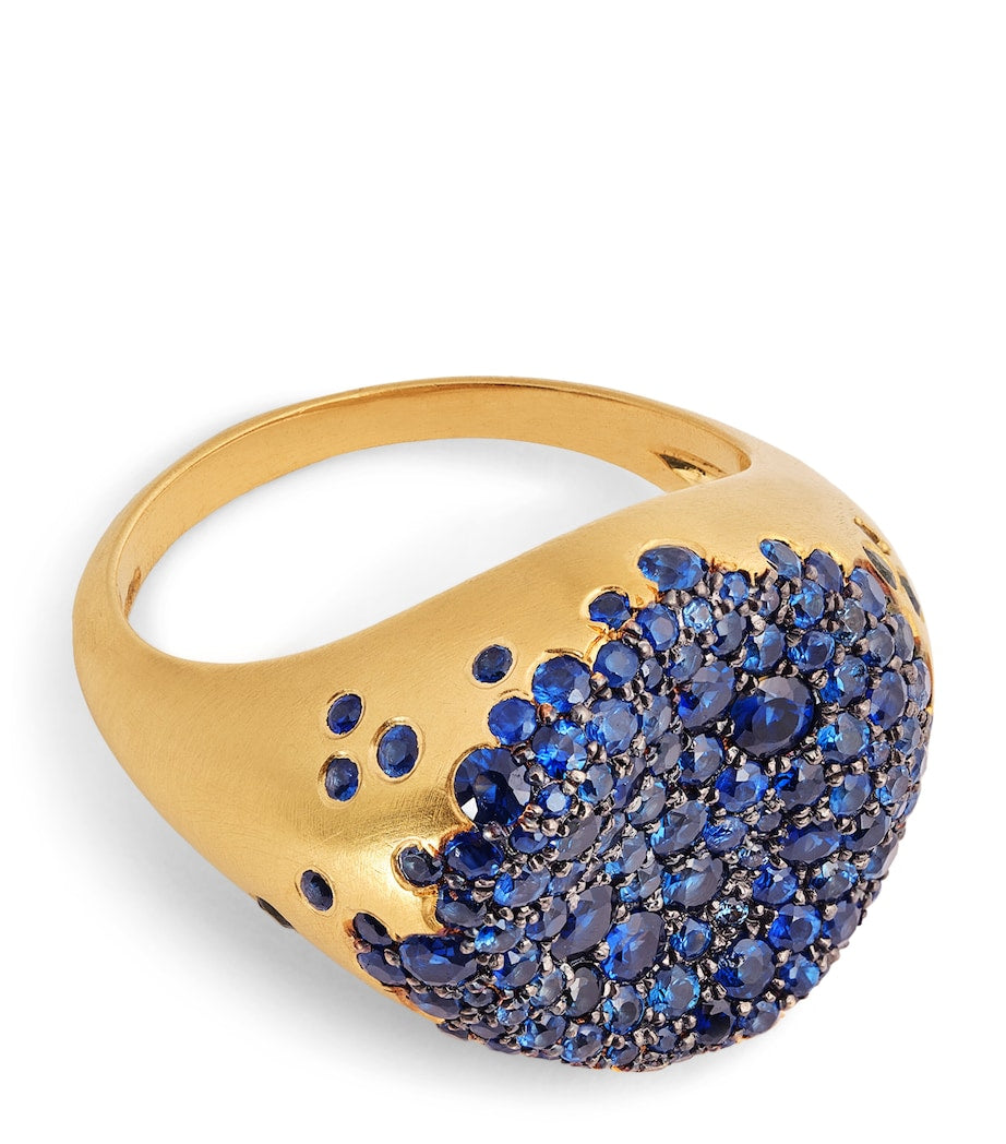 Nada Ghazal Yellow Gold and Sapphire Malak Bonbon Ring