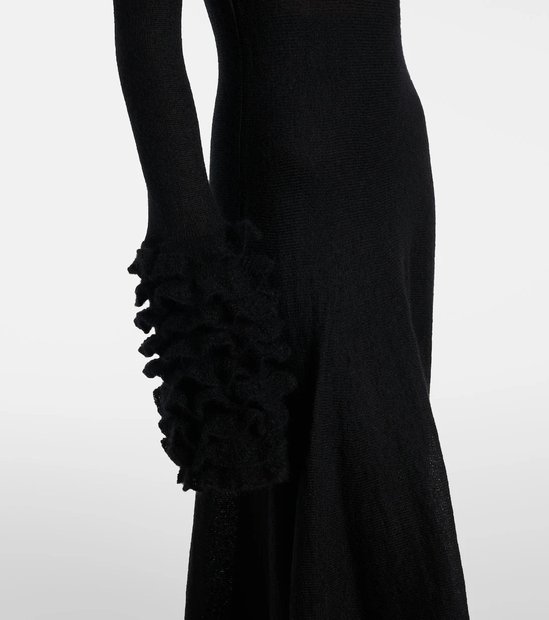 Alaïa - Ruffled mohair-blend midi dress