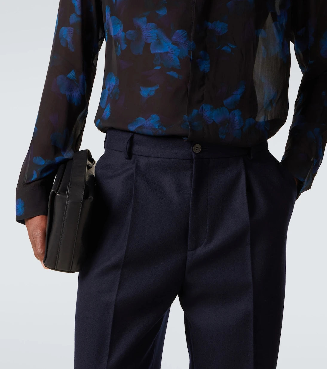 Dries Van Noten - Wool flannel wide-leg pants