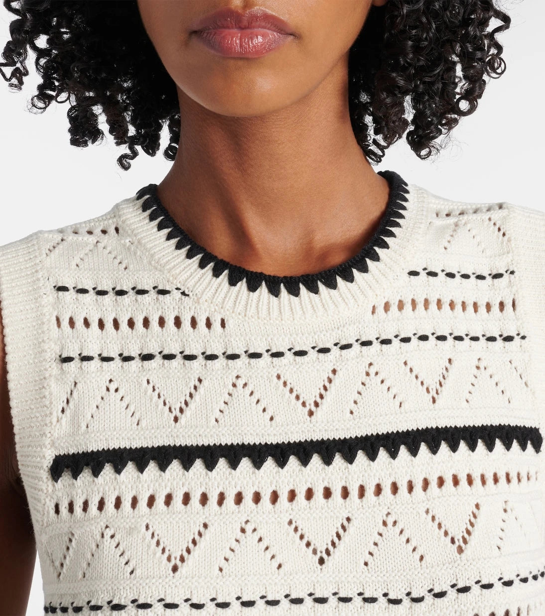 Varley - Athena pointelle cotton sweater vest