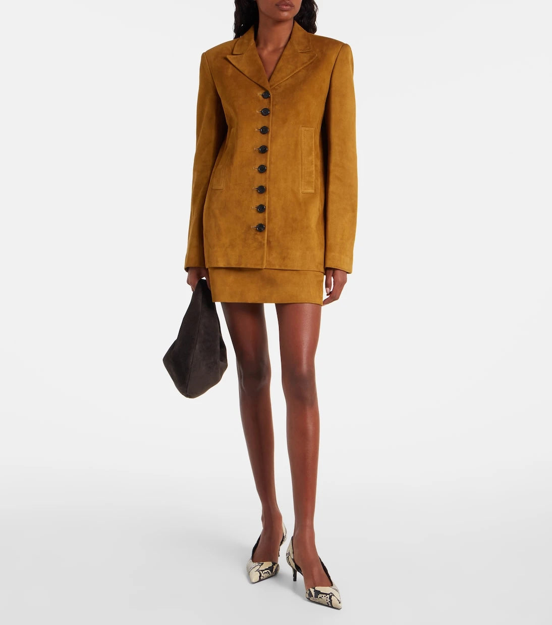 Khaite - Jett suede miniskirt