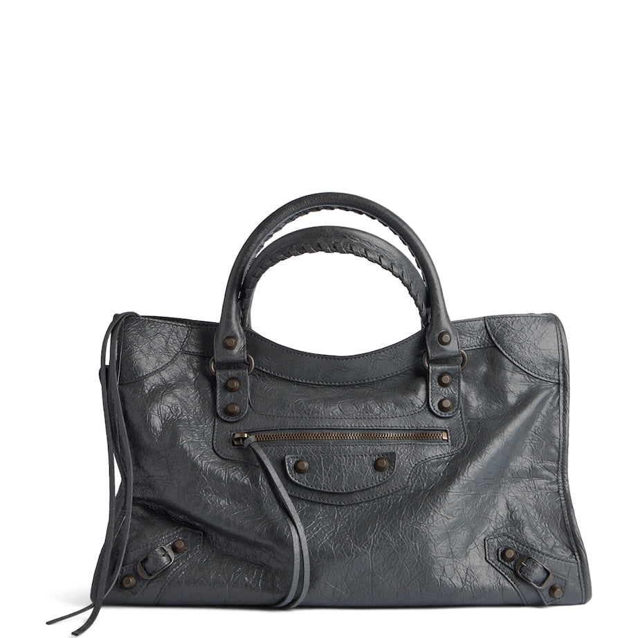 Balenciaga Grey Medium Leather Le City Top-Handle Bag