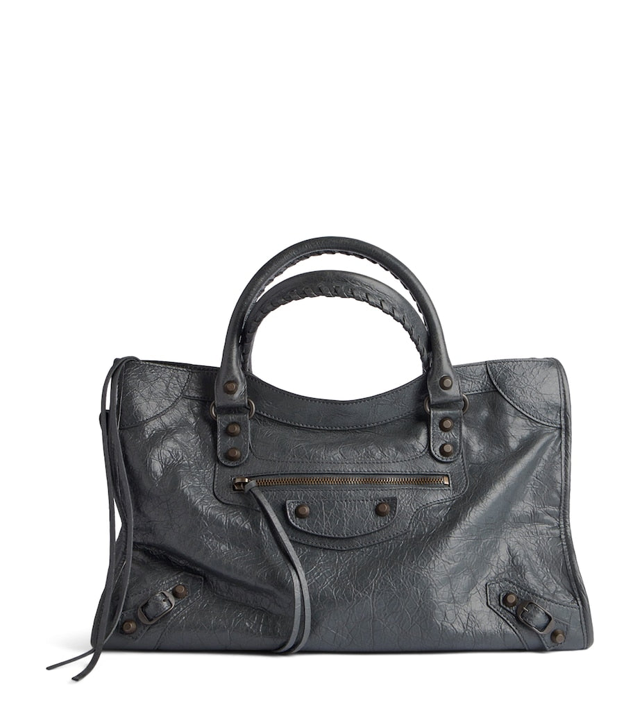 Balenciaga Grey Medium Leather Le City Top-Handle Bag