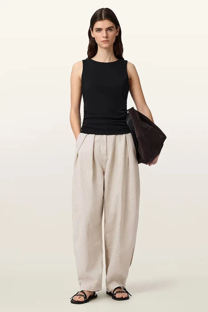 AllSaints панталон baggy дамски от памук BECCA
