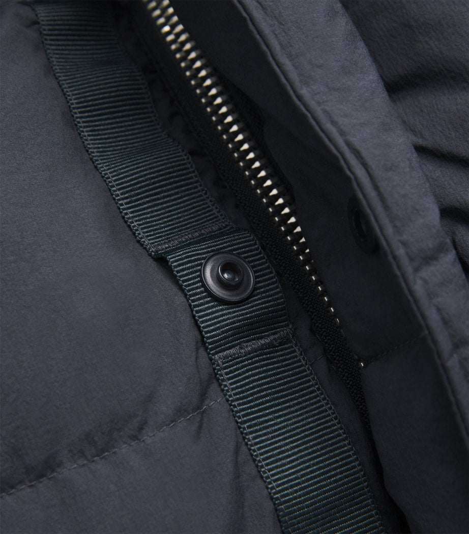 Moose Knuckles Grey Down Shearling-Trim 3Q Jacket