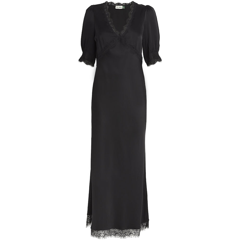 Rixo Black Annina Maxi Dress