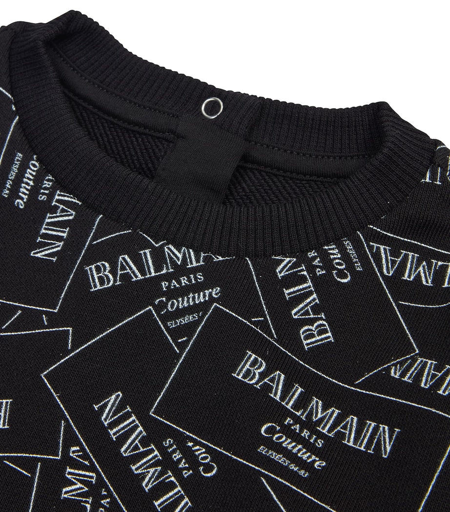 Balmain Kids Sticker Print Logo Sweatshirt (3-36 Months)