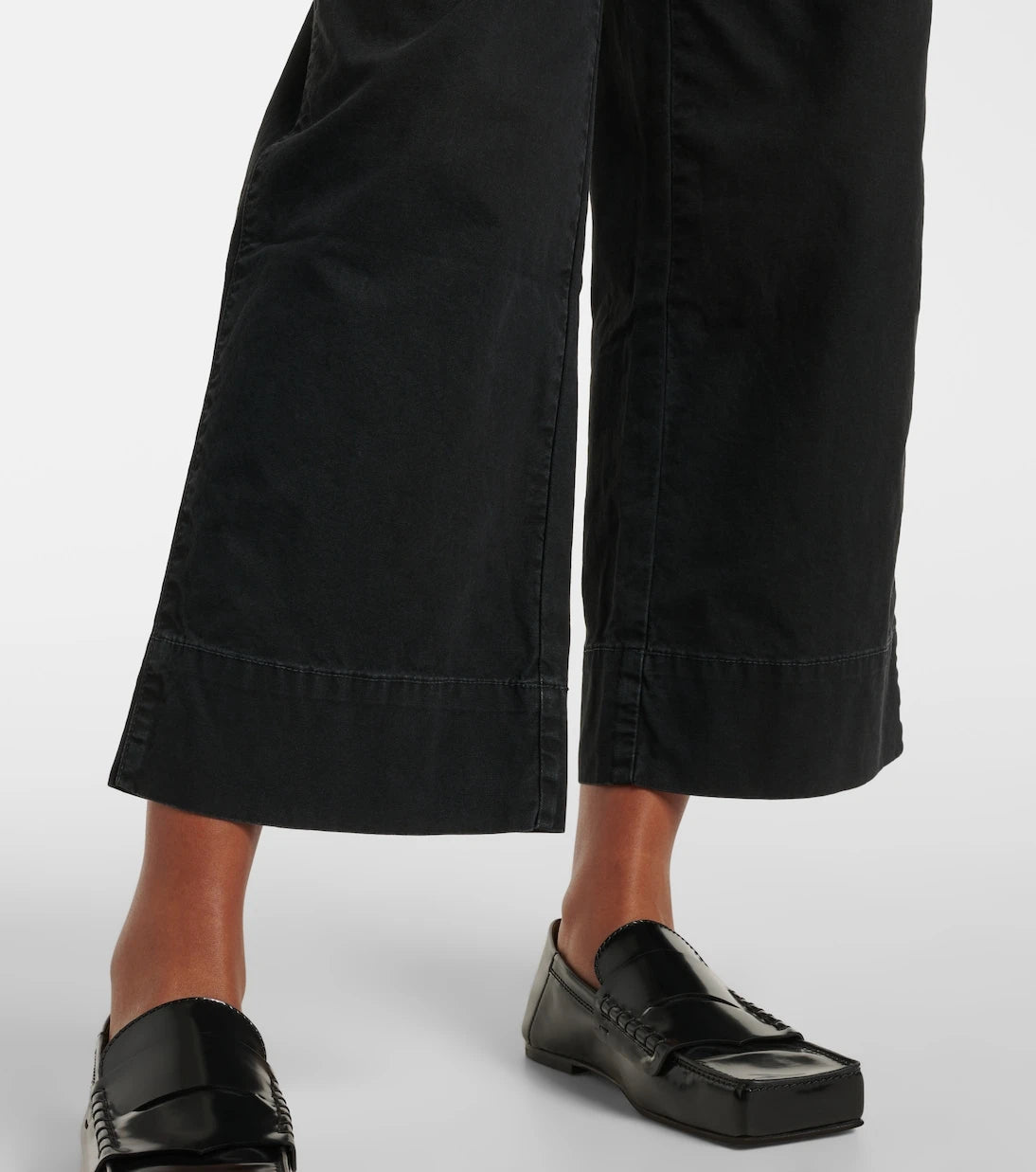 Velvet - Mid-rise cotton canvas wide-leg pants