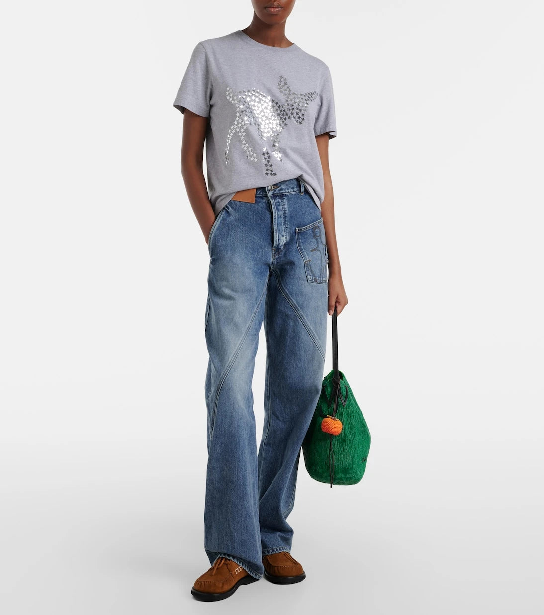 JW Anderson - Twisted embroidered straight jeans