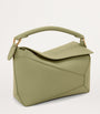 LOEWE Green Small Leather Puzzle Edge Top-Handle Bag