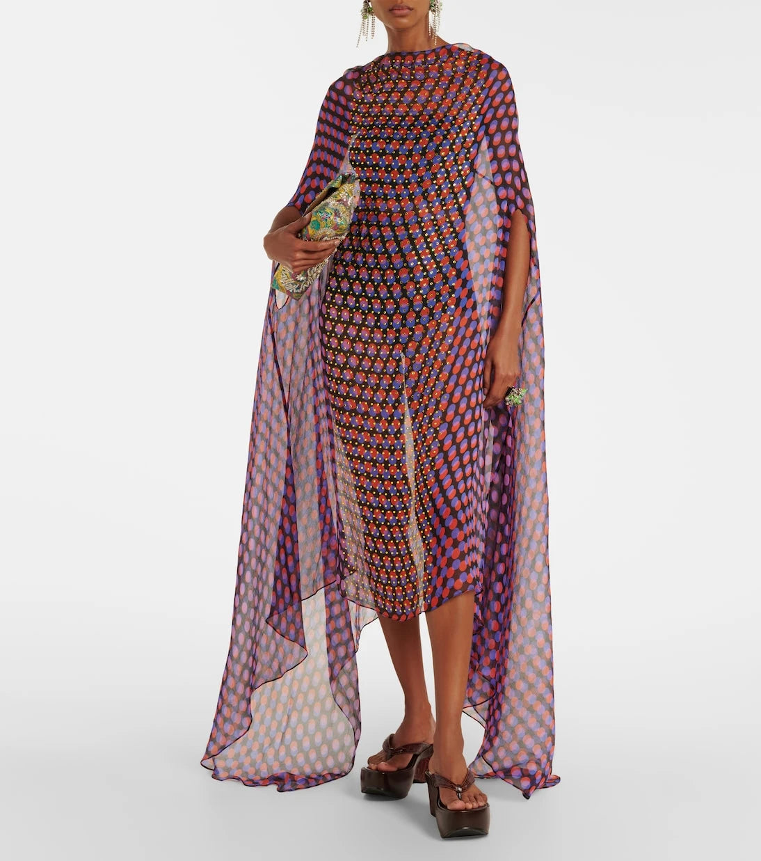 Dries Van Noten - Polka-dot silk satin midi dress