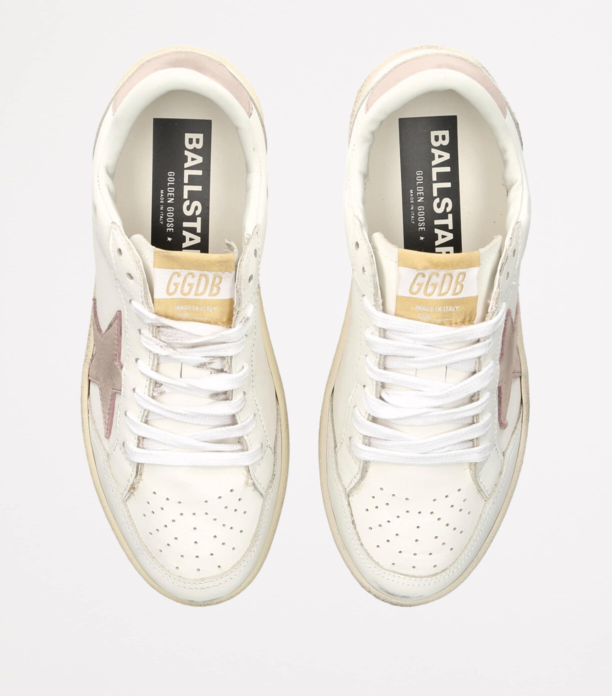 Golden Goose White Leather Ball Star Low-Top Sneakers