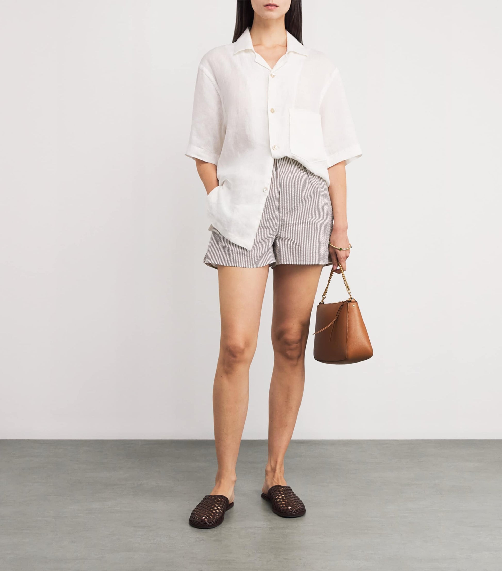 Cotton Striped Seersucker Boxer Shorts