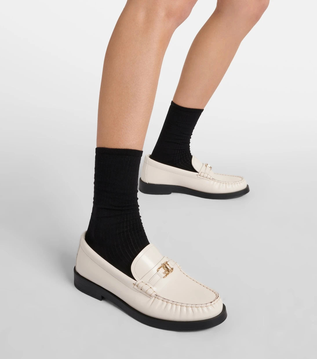 Jimmy Choo - Addie logo leather loafers