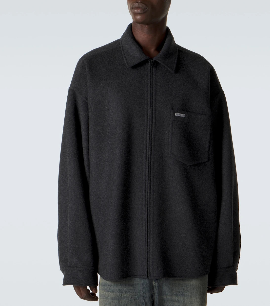 Balenciaga - Wool-blend zip-up overshirt