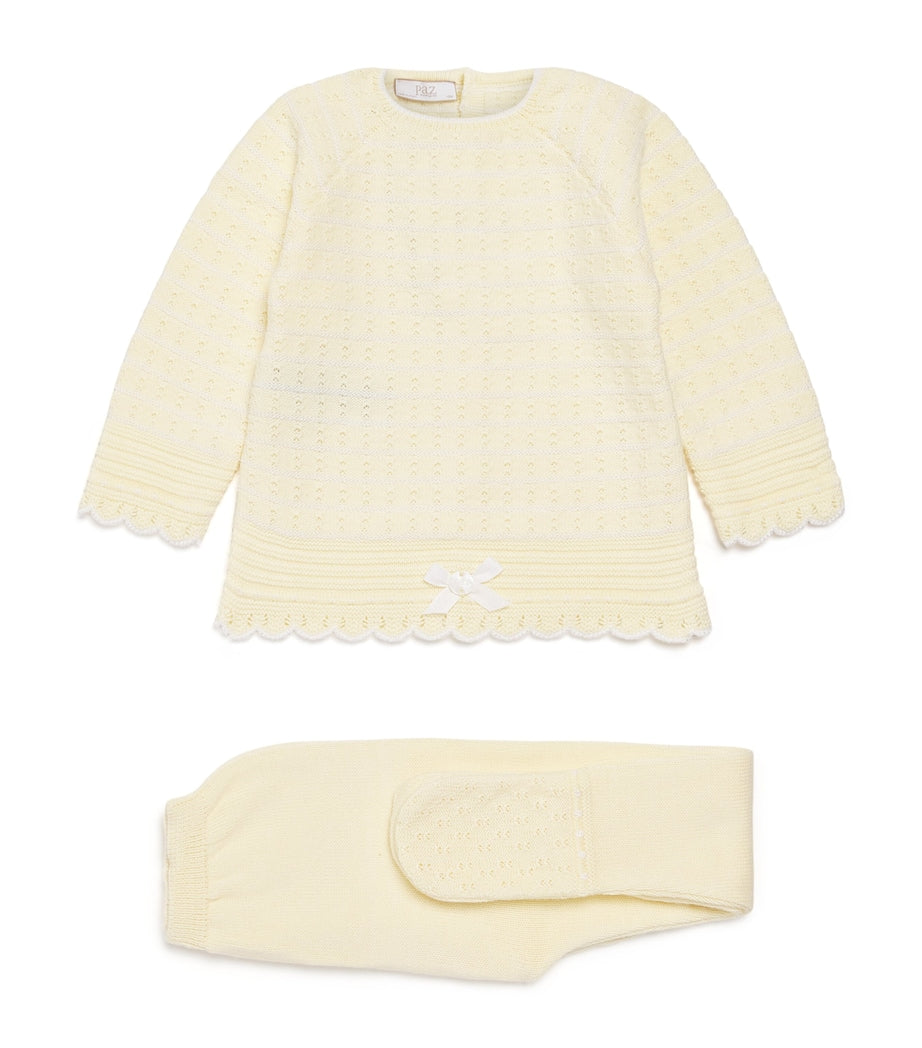 Paz Rodriguez Cotton Knitted Sweater and Leggings Set