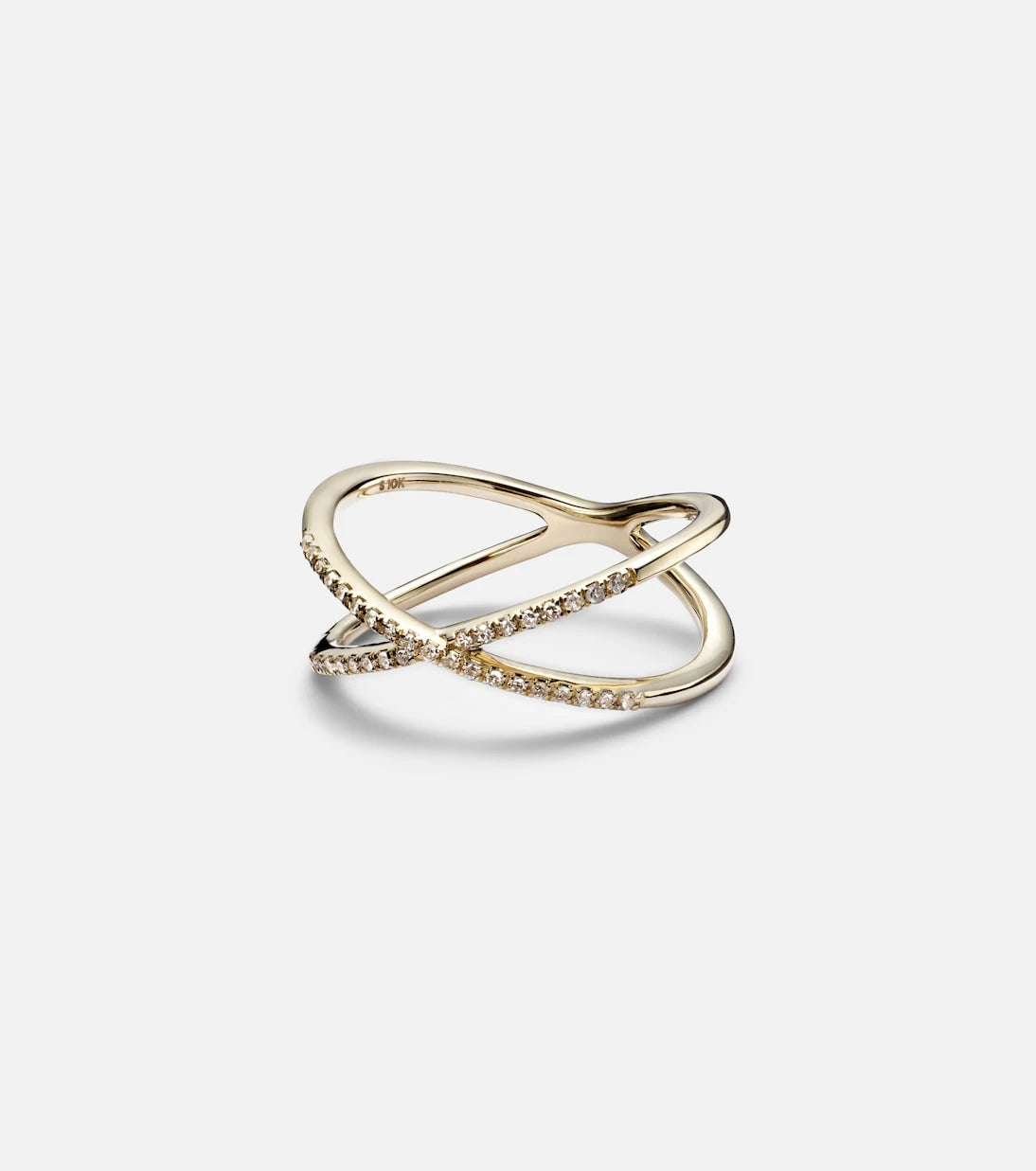 Stone and Strand - X 10kt gold ring with diamonds