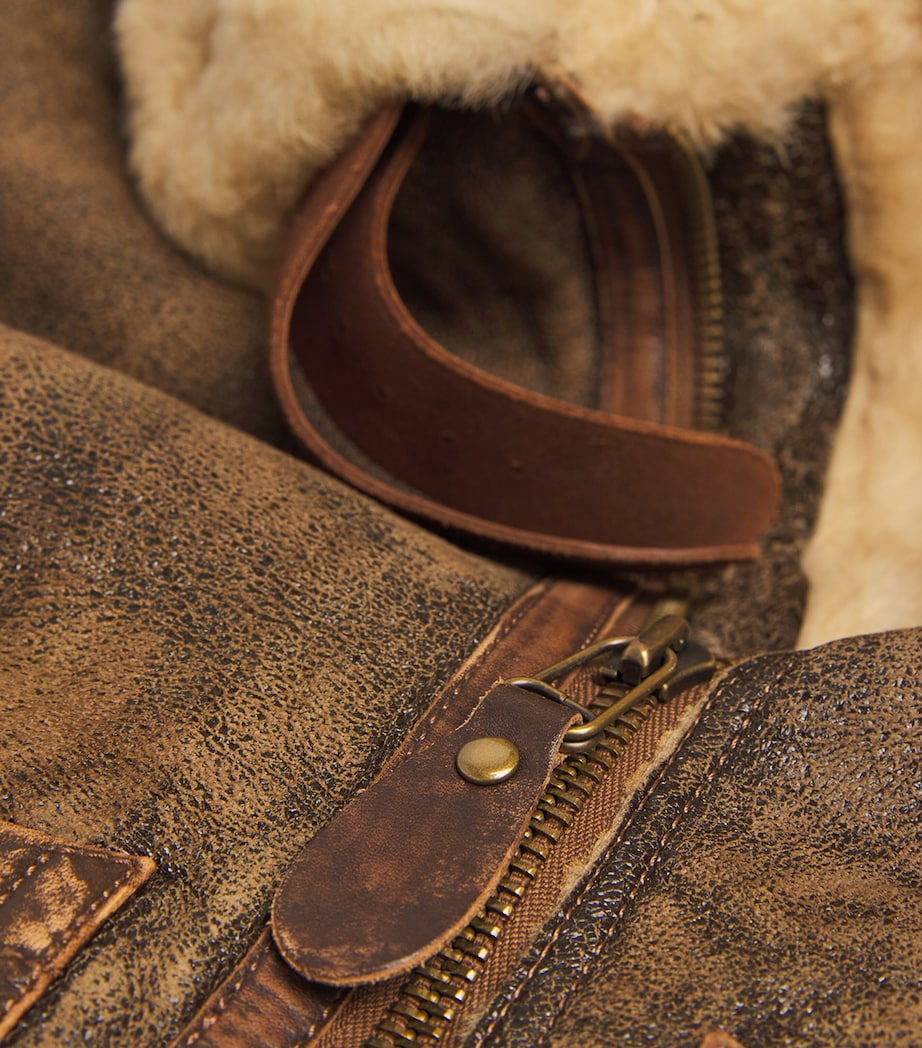 Polo Ralph Lauren Brown Shearling Bomber Jacket