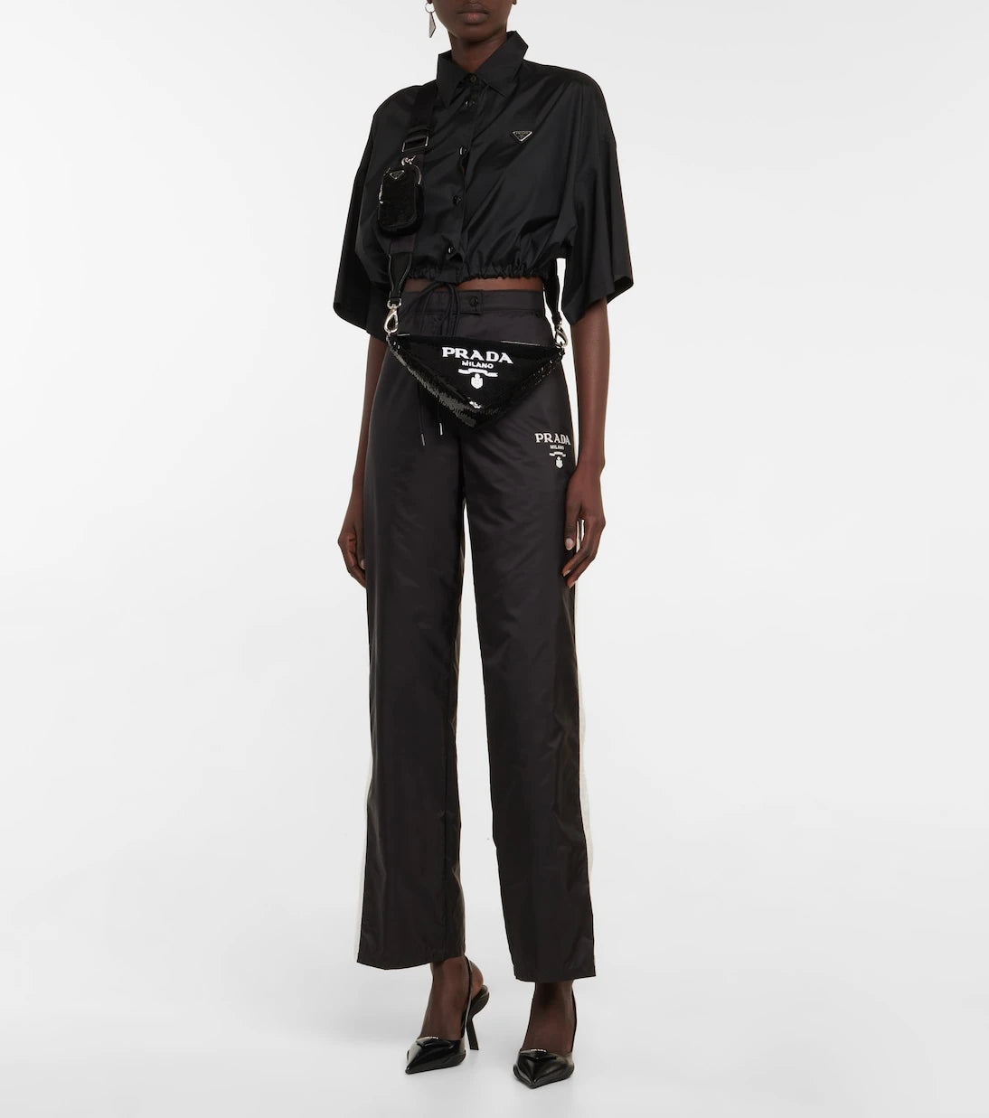 Prada - Triangle sequin shoulder bag