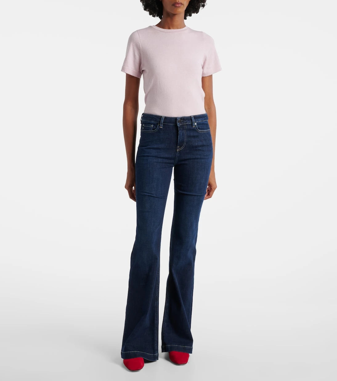 AG Jeans - بنطلون جينز تروبيا واسع بخصر مرتفع