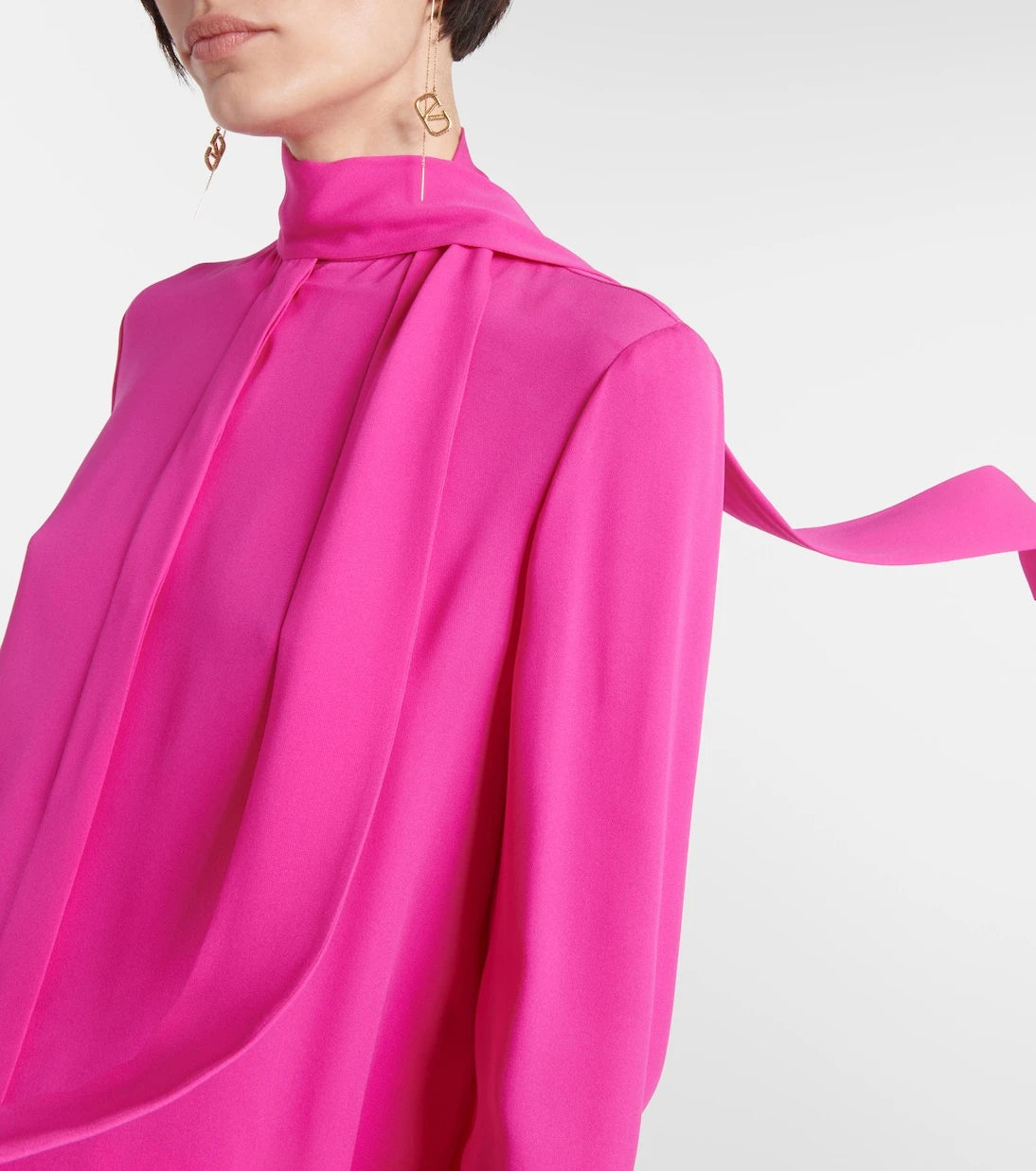 Valentino - Tie-neck silk georgette blouse
