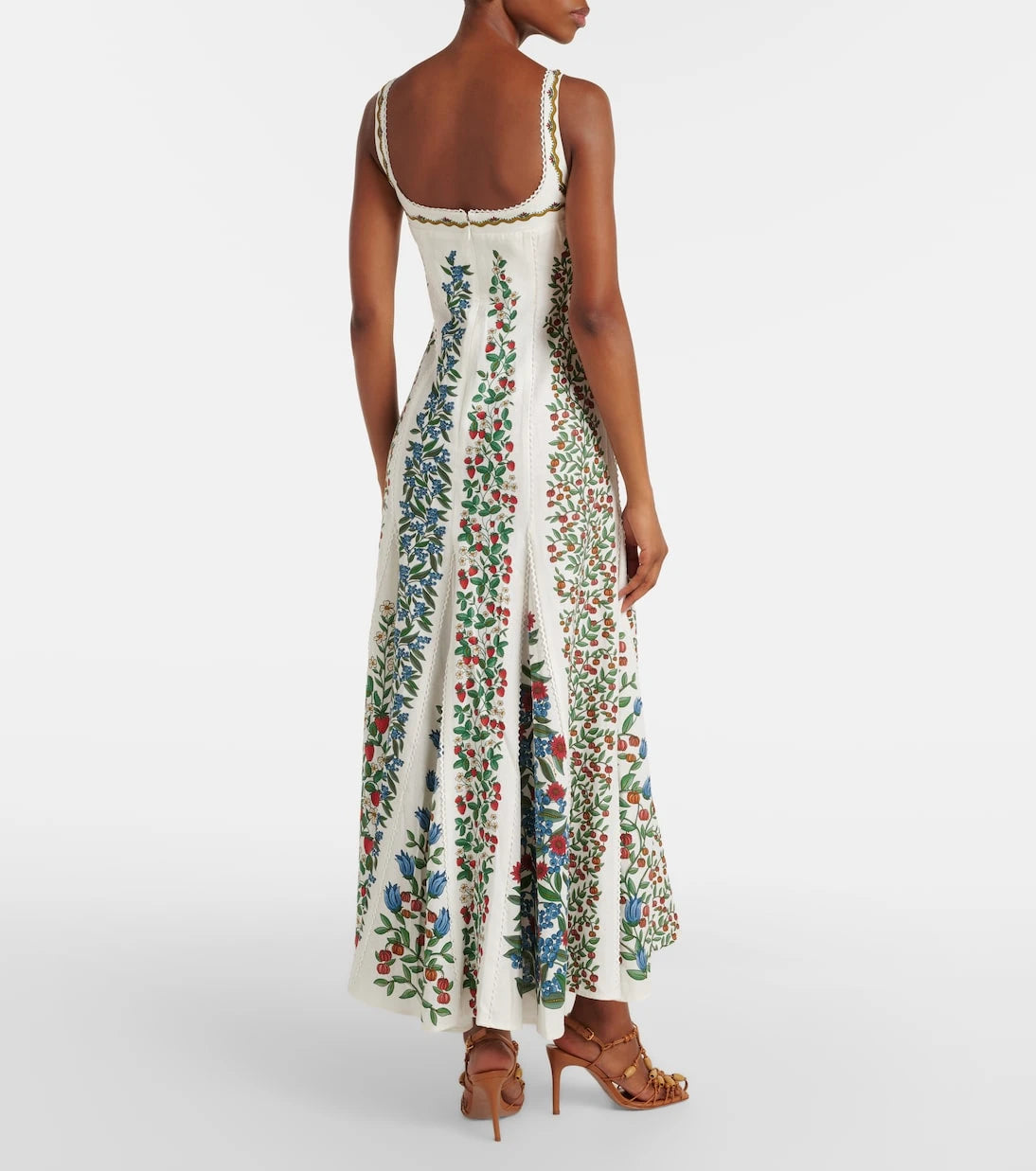 Farm Rio - Floral linen-blend maxi dress