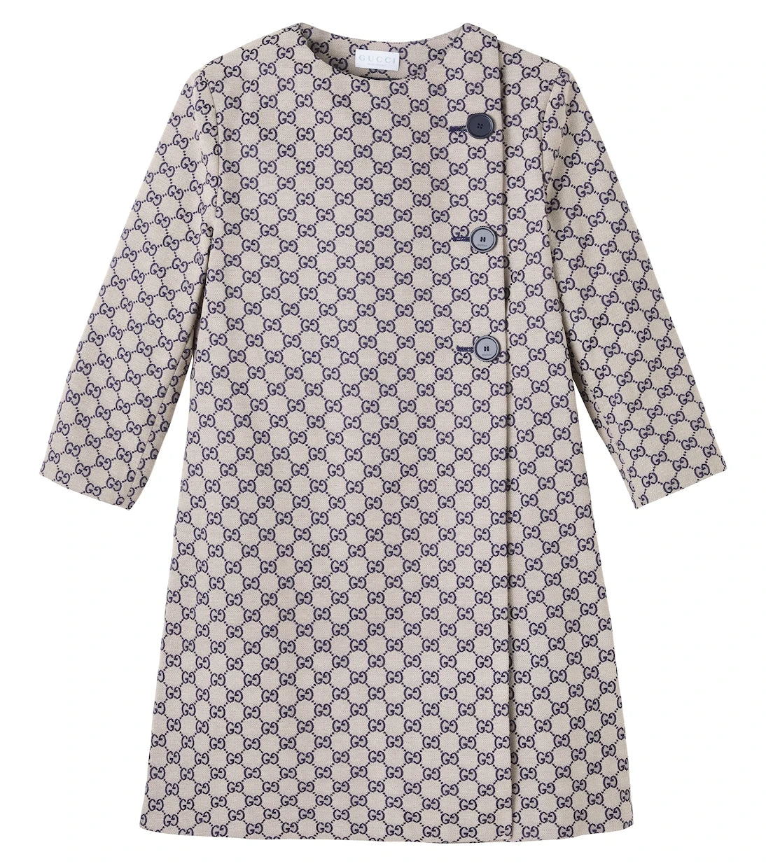 Gucci Kids - GG Canvas double-breasted cotton-blend coat