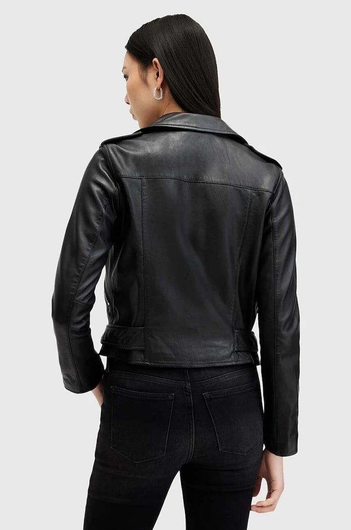 AllSaints рокерско яке дамско от кожа BALFERN BIKER