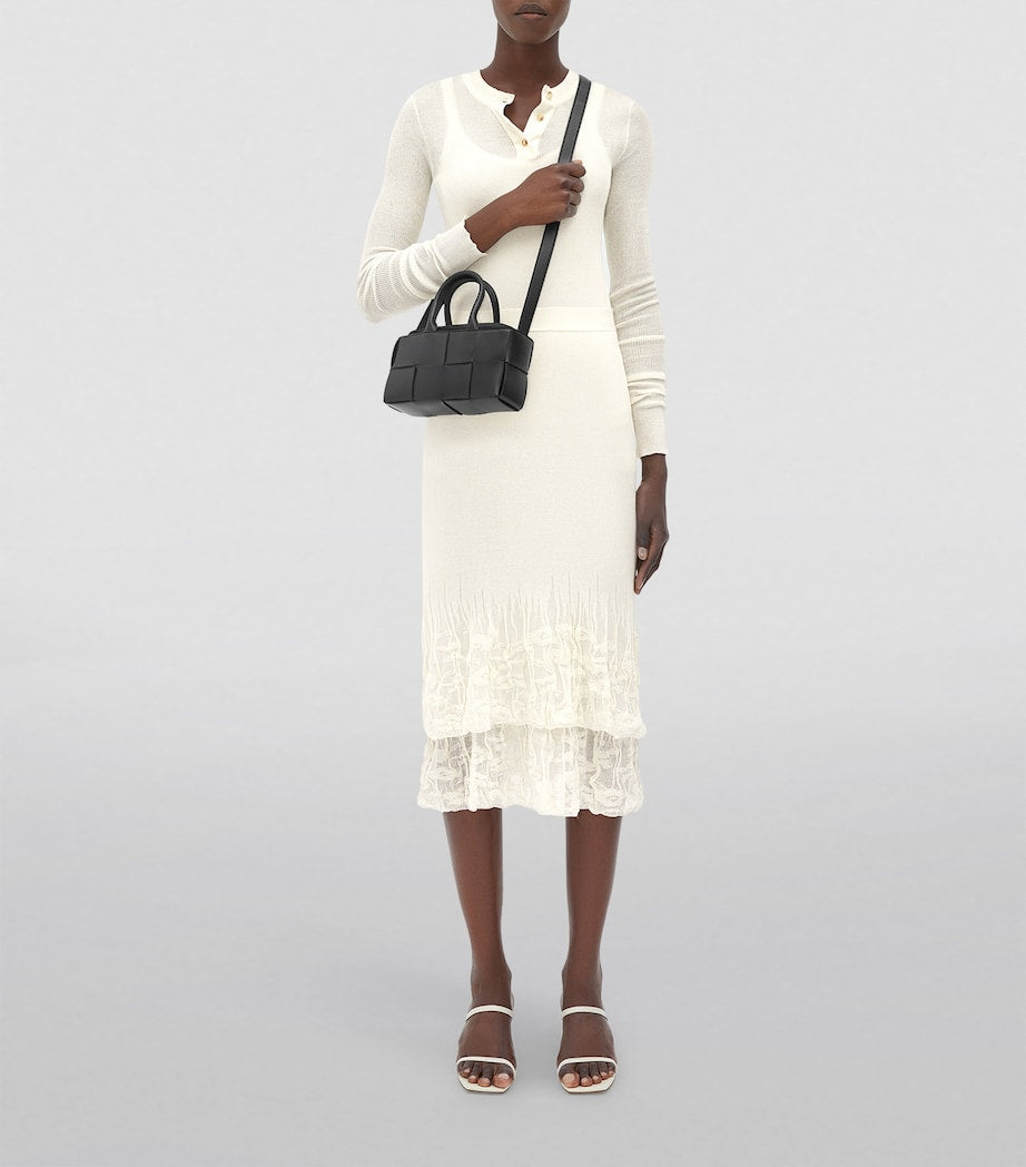 Bottega Veneta Gold Mini Leather East-West Arco Top-Handle Bag