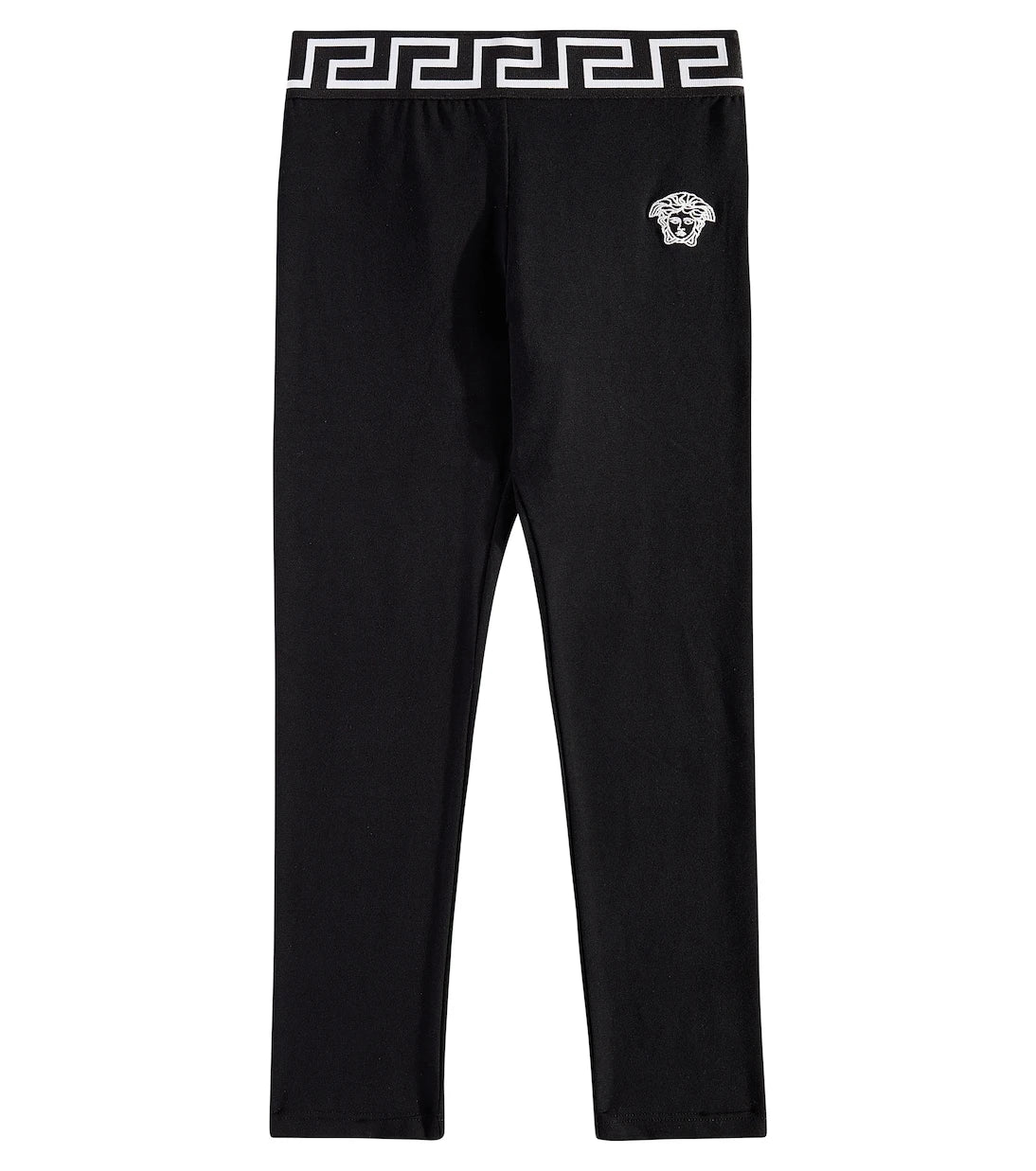 Versace Kids - بنطال ضيق ليغينغز جيرسيه من مزيج قطن غريكا