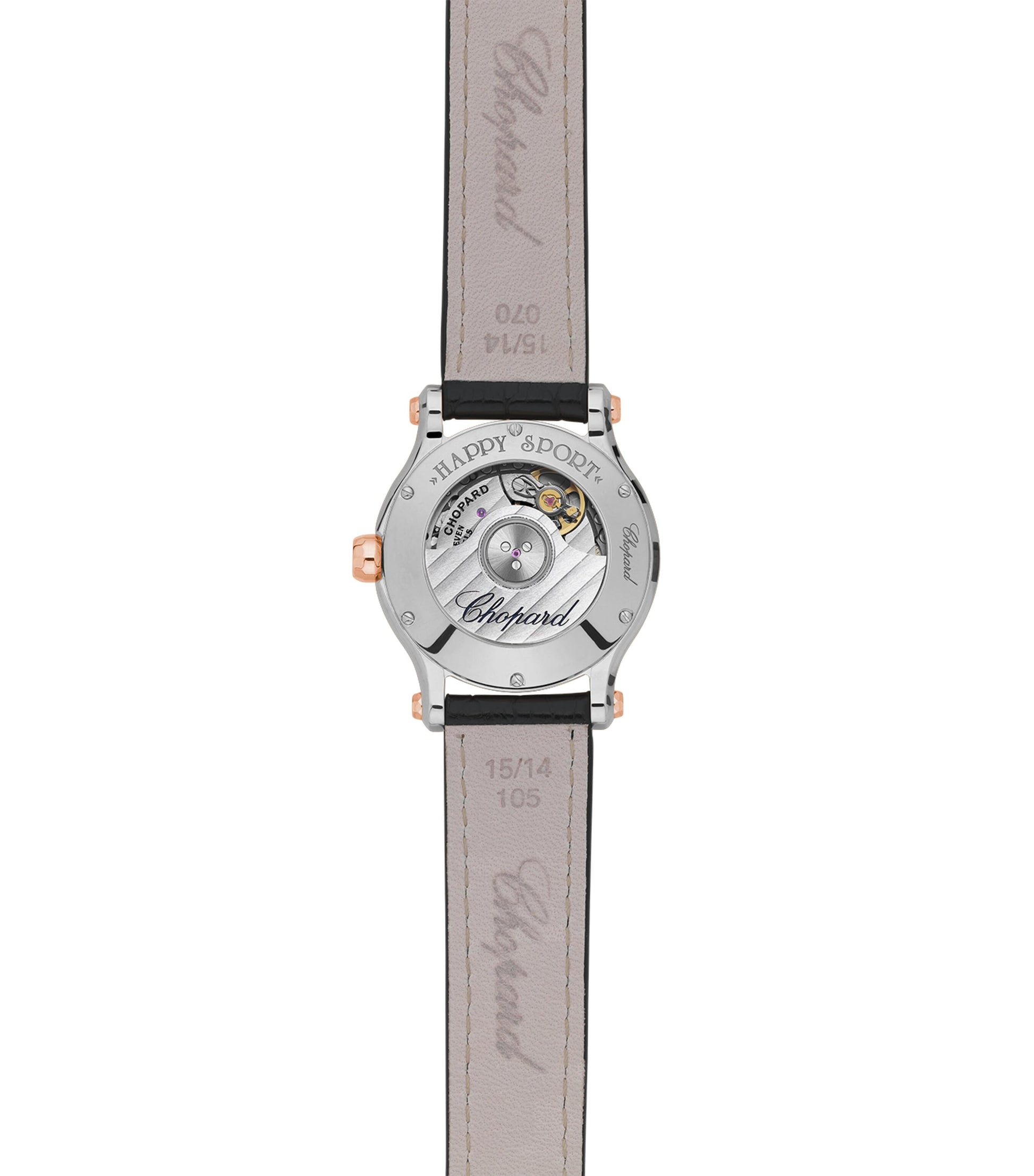Rose Gold, Steel and Diamond Happy Sport Watch 30mm