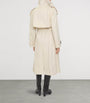 Burberry White Gabardine Fitzrovia Long Trench Coat
