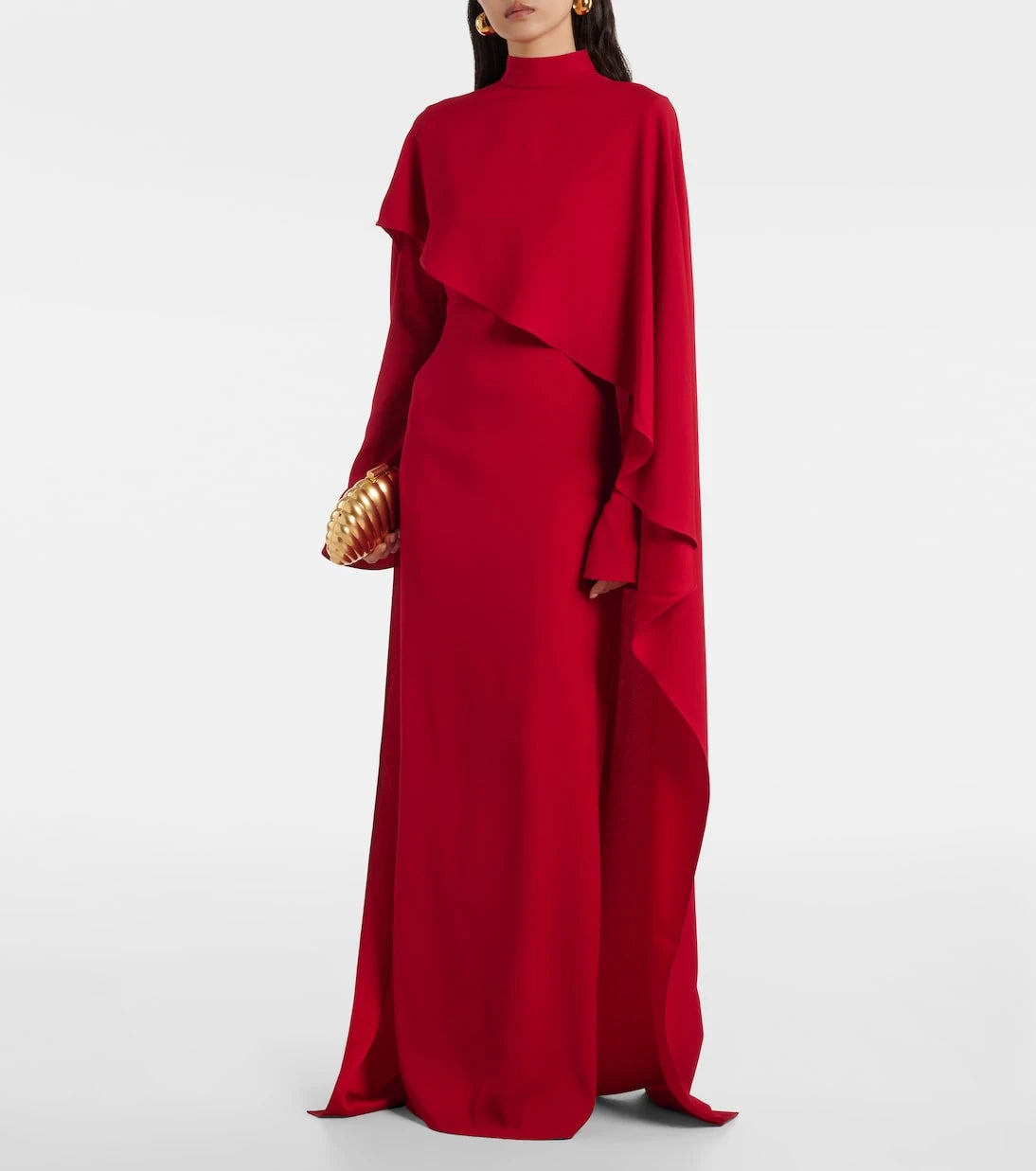 Taller Marmo - Carrington caped crêpe cady gown