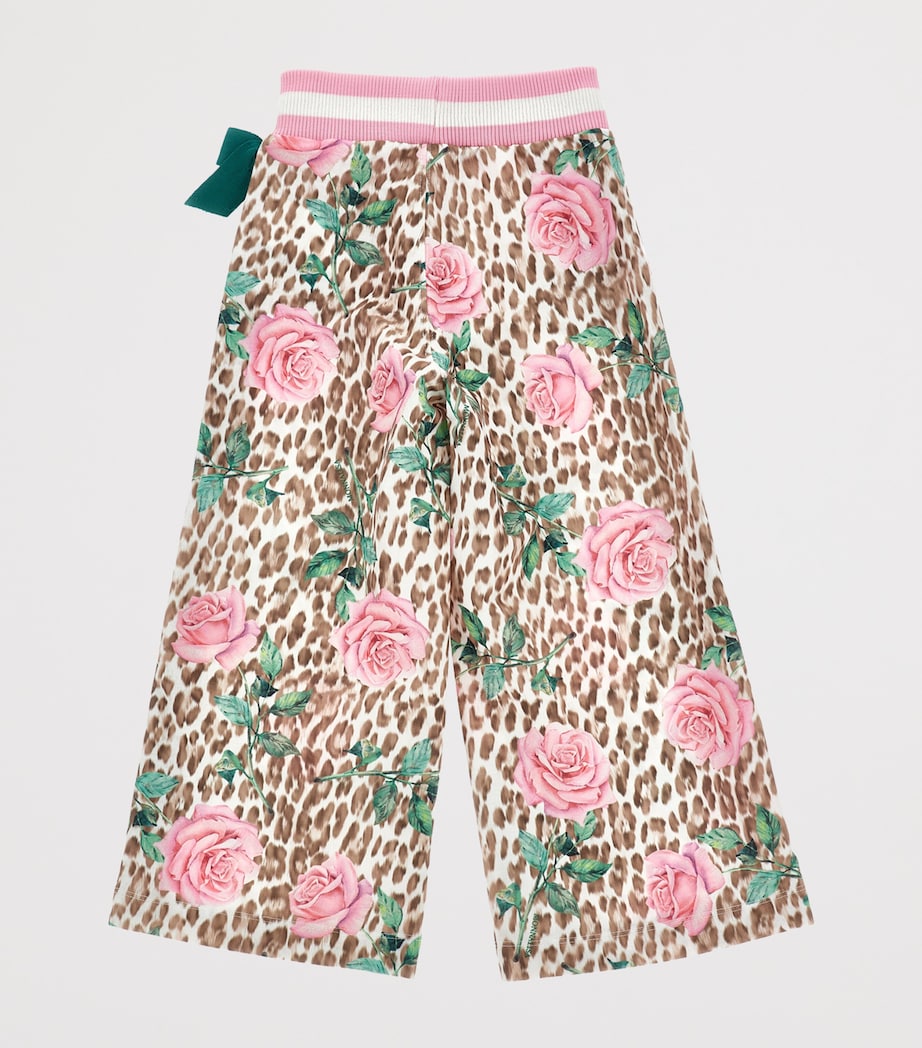 Monnalisa Leopard Rose Wide-Leg Sweatpants (2-12 Years)