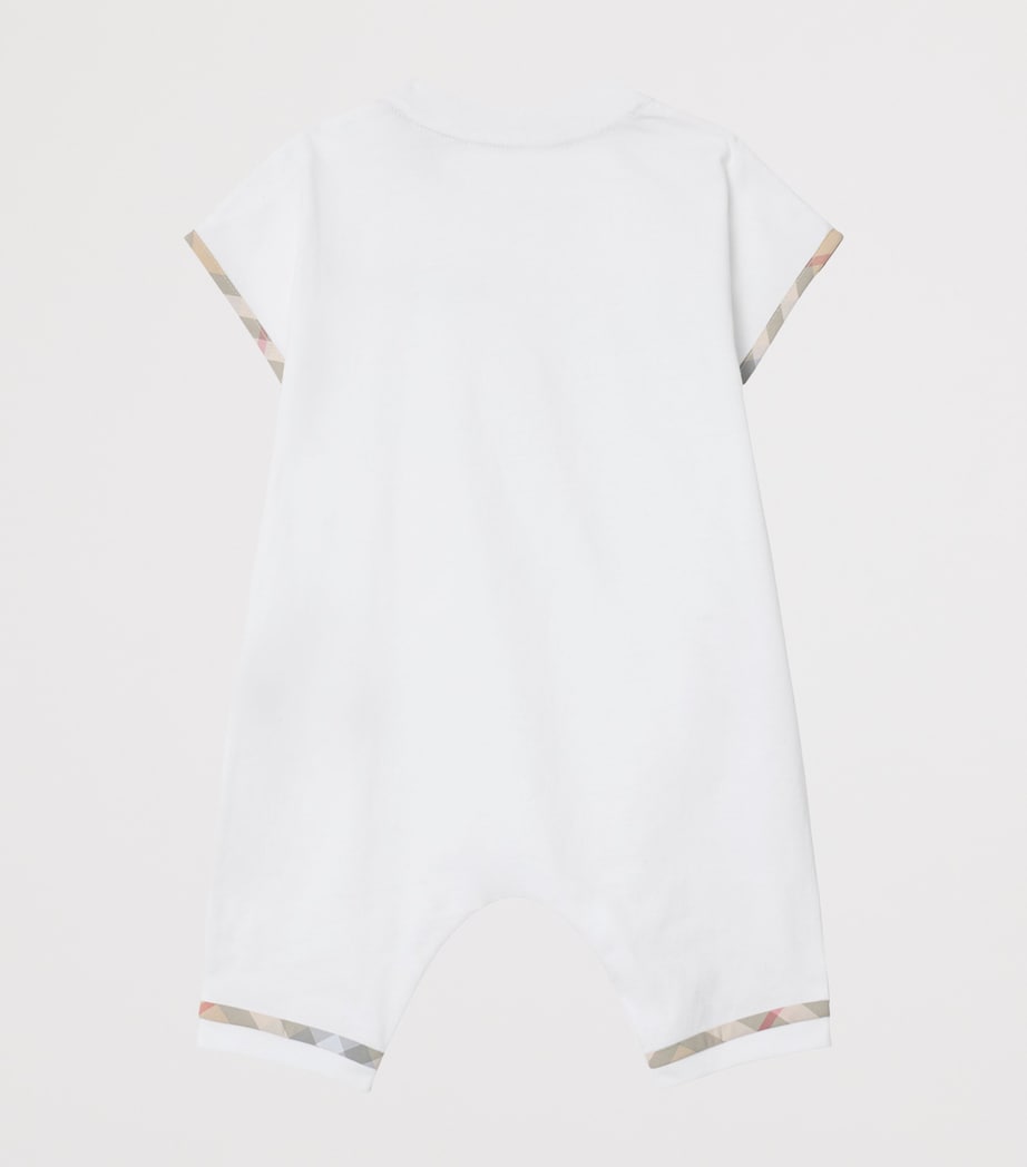 Burberry Kids Cotton Check-Trim Playsuit (1-18 Months)
