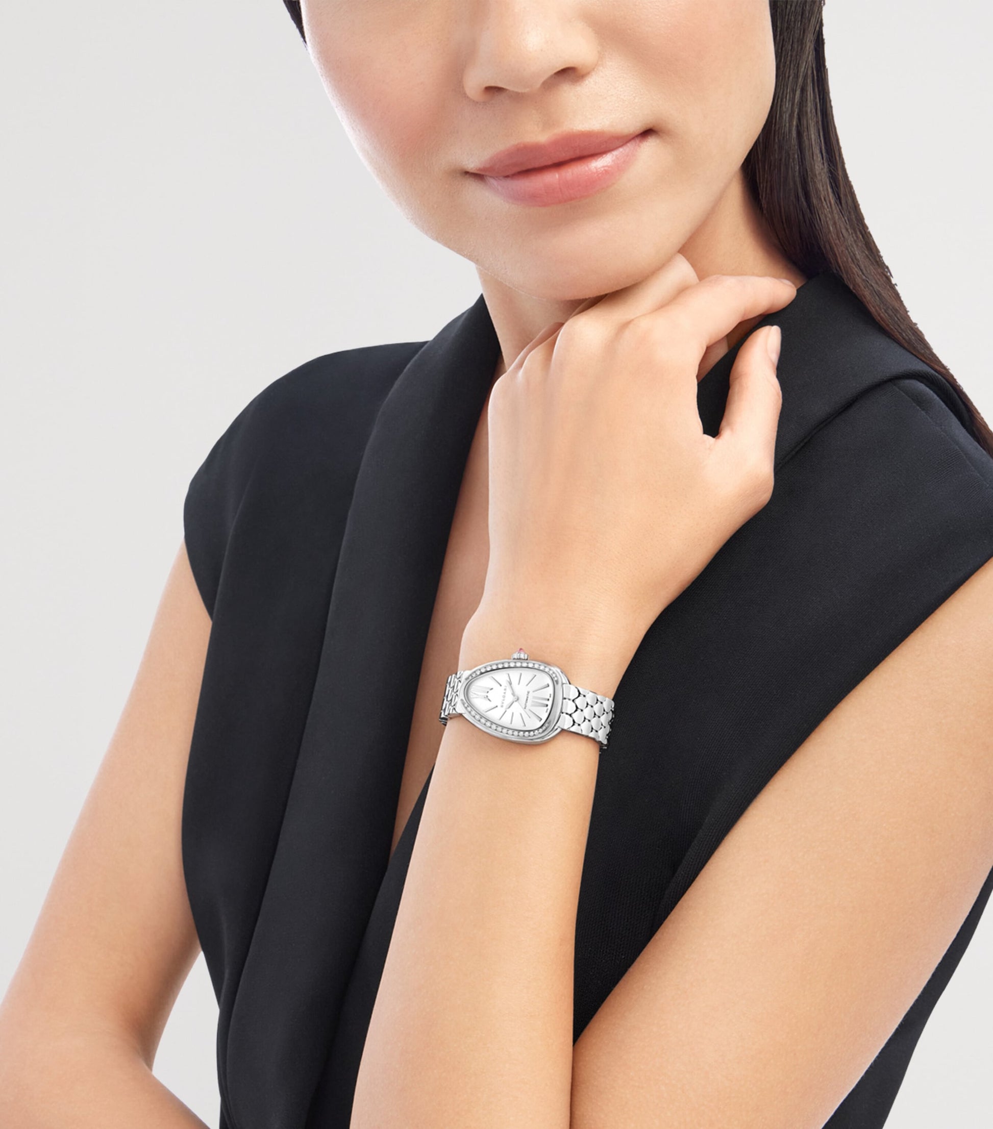 Stainless Steel and Diamond Serpenti Seduttori Watch 34mm