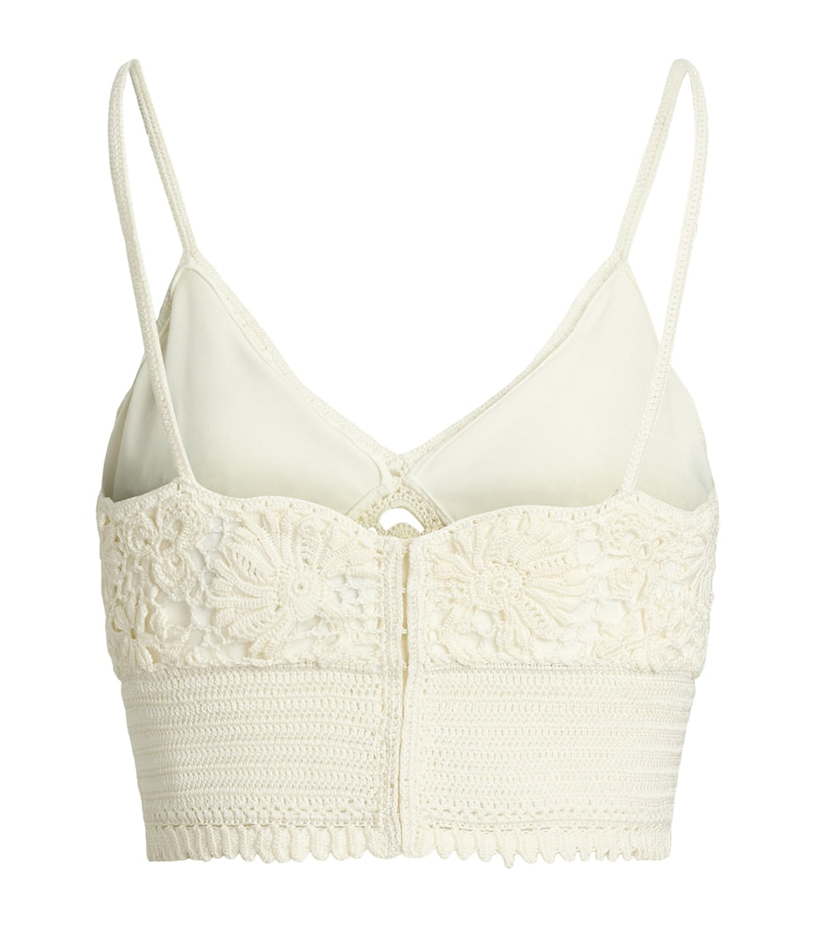 Ralph Lauren Collection White Silk Crochet Bralette